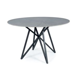 Sconto Jedálenský stôl MERONU sivý mramor/čierna vyobraziť