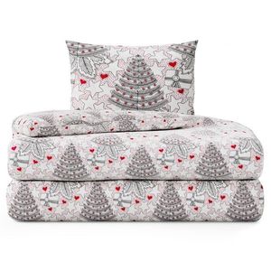Flanelová posteľná bielizeň Merry sivo-červená vyobraziť