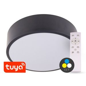 T-LED SMART TUYA Čierne LED stropné svietidlo guľaté 500mm 48W CCT s DO 105464 vyobraziť