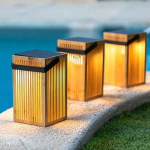 Newgarden Newgarden Okinawa LED stolová lampa solárna bambus vyobraziť