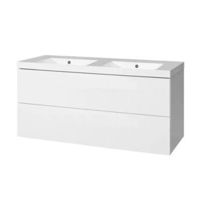 MEREO - Aira, kúpeľňová skrinka s umývadlom z liateho mramoru 121 cm, biela CN713M vyobraziť