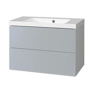MEREO - Aira, kúpeľňová skrinka s umývadlom z liateho mramoru 81 cm, šedá CN731M vyobraziť