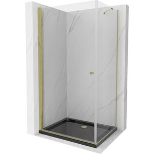 MEXEN/S - Pretória sprchovací kút 70x90, transparent, zlatá + sprchová vanička vrátane sifónu 852-070-090-50-00-4070G vyobraziť