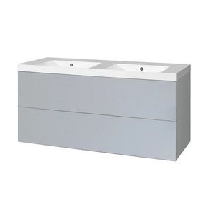 MEREO - Aira, kúpeľňová skrinka s umývadlom z liateho mramoru 121 cm, šedá CN733M vyobraziť