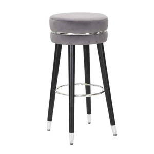 Sivá zamatová barová stolička 74 cm Paris – Mauro Ferretti vyobraziť