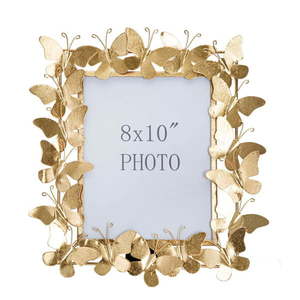 Kovový stojací rámček v zlatej farbe 35x38 cm Butterfly – Mauro Ferretti vyobraziť