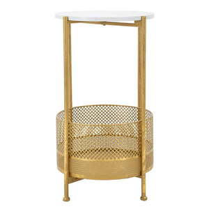 Okrúhly odkladací stolík s doskou v dekore mramoru ø 35 cm Basket – Mauro Ferretti vyobraziť