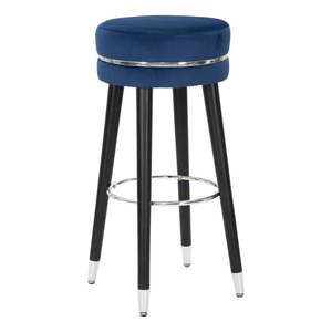 Modrá zamatová barová stolička 74 cm Paris – Mauro Ferretti vyobraziť