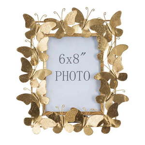 Kovový stojací rámček v zlatej farbe 28x30, 5 cm Butterfly – Mauro Ferretti vyobraziť