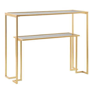 Konzolový stolík so sklenenou doskou v zlatej farbe 35x100 cm Level – Mauro Ferretti vyobraziť