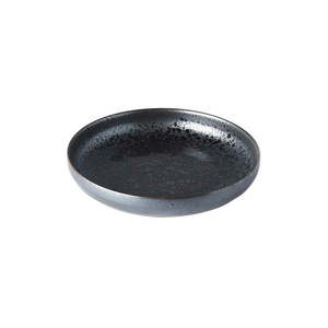 Čierno-sivý keramický tanier so zdvihnutým okrajom MIJ Pearl, ø 22 cm vyobraziť