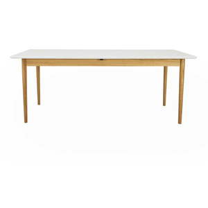 Rozkladací jedálenský stôl s bielou doskou 90x195 cm Skagen – Tenzo vyobraziť