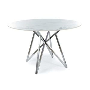 Sconto Jedálenský stôl MERONU biely mramor/chróm vyobraziť
