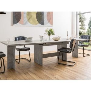 Veľký rozkladací jedálenský stôl Ancona 160x90 cm, šedý beton% vyobraziť