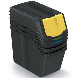 NABBI ISWB20S3 odpadkový kôš na triedený odpad (3 ks) 20 l čierna / kombinácia farieb vyobraziť