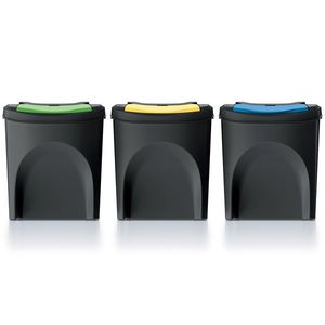 NABBI IKWB25S3 odpadkový kôš na triedený odpad (3 ks) 25 l čierna / kombinácia farieb vyobraziť