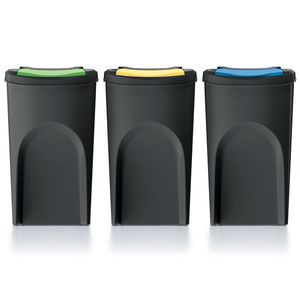 NABBI IKWB35S3 odpadkový kôš na triedený odpad (3 ks) 35 l čierna / kombinácia farieb vyobraziť