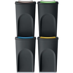 NABBI IKWB35S4 odpadkový kôš na triedený odpad (4 ks) 35 l čierna / kombinácia farieb vyobraziť