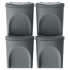 NABBI IKWB25S4 odpadkový kôš na triedený odpad (4 ks) 25 l sivý kameň vyobraziť