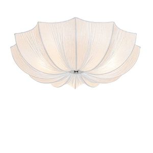 Dizajnové stropné svietidlo biele hodváb 52 cm 3-svetlo - Plu vyobraziť