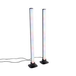 Čierna stolná lampa vrátane LED s diaľkovým ovládaním a RGB - Arnold vyobraziť