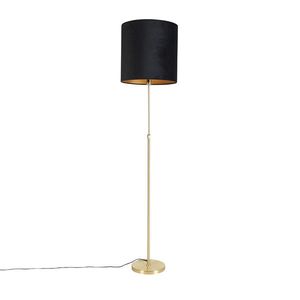 Stojacia lampa zlatá / mosadz s čiernym velúrovým odtieňom 40/40 cm - Parte vyobraziť