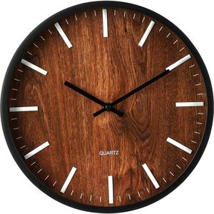 Nástenné hodiny Leeds, 30 cm, drevený vzhľad vyobraziť