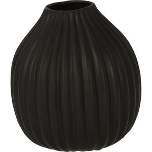 Rebrovaná váza Maeve čierna, 12 x 14 cm, dolomit vyobraziť