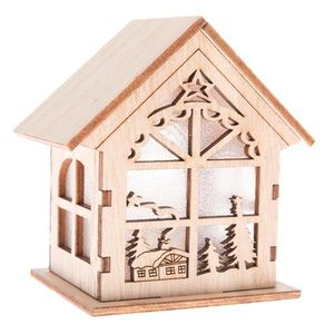 Drevený LED domček Christmas cabin hnedá​ , 8 x 6, 5 x 5, 5 cm vyobraziť