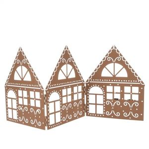 Vianočná kovová dekorácia Three houses hnedá, 50 x 20 x 2, 5 cm vyobraziť