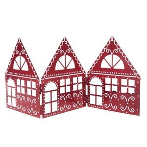 Vianočná kovová dekorácia Three houses červená, 50 x 20 x 2, 5 cm vyobraziť