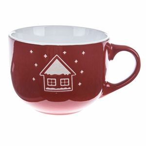 Vianočný keramický hrnček Snowy cottage červená, 500 ml vyobraziť