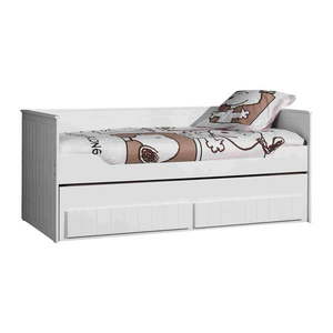 Biela detská posteľ z borovicového dreva s výsuvným lôžkom s úložným priestorom 90x200 cm Robin – Vipack vyobraziť