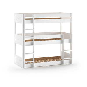 Biela poschodová detská posteľ z borovicového dreva 90x200 cm Scott – Vipack vyobraziť