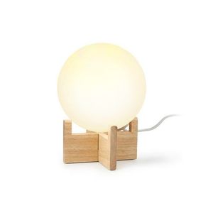 Guľové svietidlo LED s dreveným stojanom vyobraziť