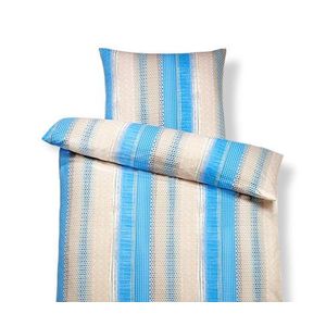 Džersejová posteľná bielizeň, štandardná veľkosť, modrý prúžok vyobraziť