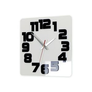Moderné nástenné hodiny LOGIC WHITE-BLACK whiteblack (nalepovacie hodiny na stenu) vyobraziť