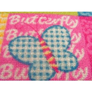Detský koberec Butterfly & Flowers ružový vyobraziť