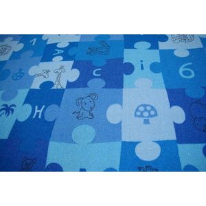 Detský koberec PUZZLE modrý vyobraziť