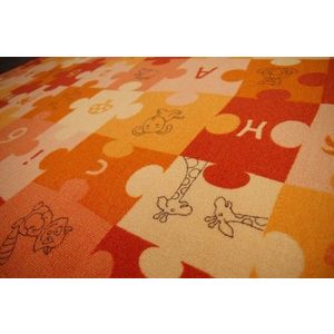 Detský koberec PUZZLE oranžový vyobraziť