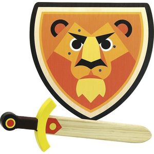 Dřevěný štít a meč LION vyobraziť