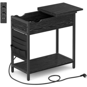Odkladací stolík Vasagle Laurin s USB portami čierny vyobraziť