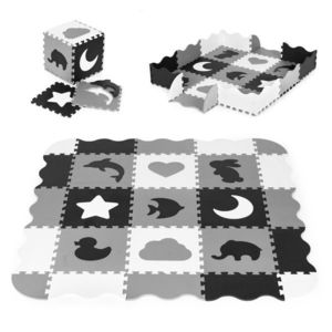 Pěnové puzzle s 25 dílky ANIM černo-bílé vyobraziť