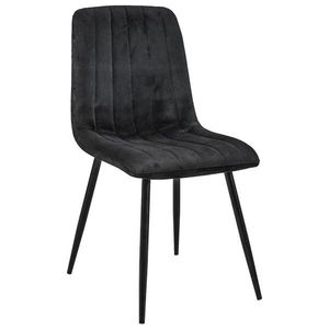 Prošívaná čalouněná sametová židle Demia černá vyobraziť