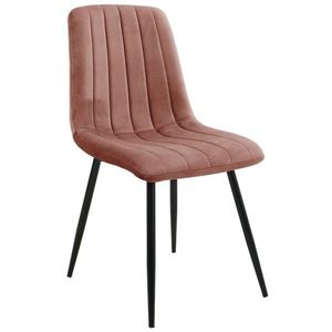 Prošívaná čalouněná sametová židle Demia růžová vyobraziť