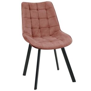 Prošívaná čalouněná velurová židle Algate pudrově růžová vyobraziť