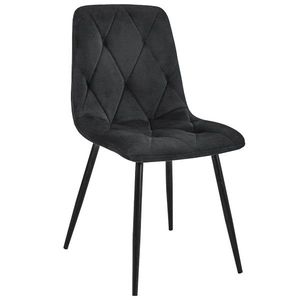 Prošívaná čalouněná židle Artis černá vyobraziť