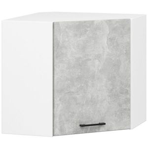 Rohová závěsná kuchyňská skříňka Olivie W 60 cm bílá/beton vyobraziť