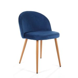 Sametová čalouněná židle Gera modrá vyobraziť