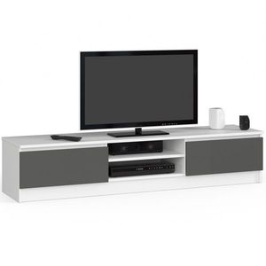 TV stolík Ronon 160 cm biely/grafitovo sivý vyobraziť